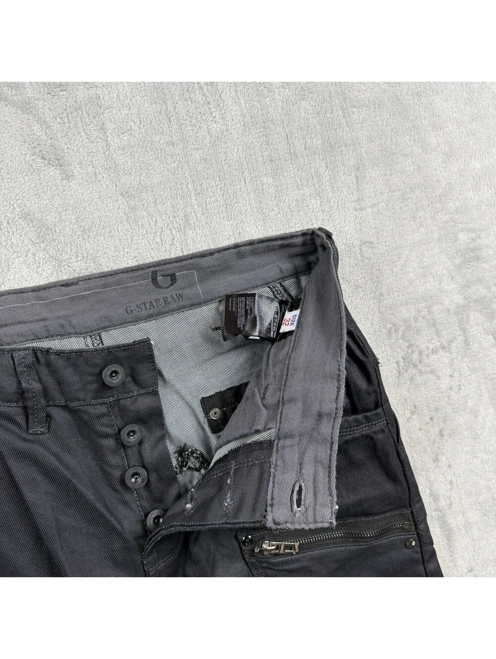 G-Star Raw Denim Jeans Cargo Utility Pants 30x30 Button Fly Tactical CSKD3301